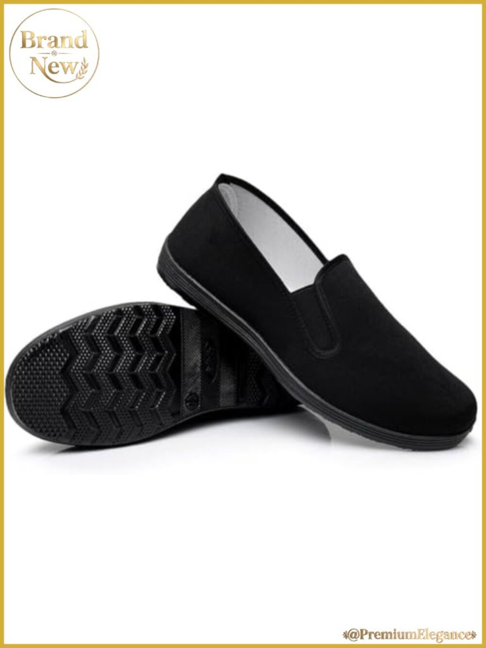 Canvas Slip-On Martial Arts Shoes for Tai Chi Kung Fu Training, Flexible Rubber